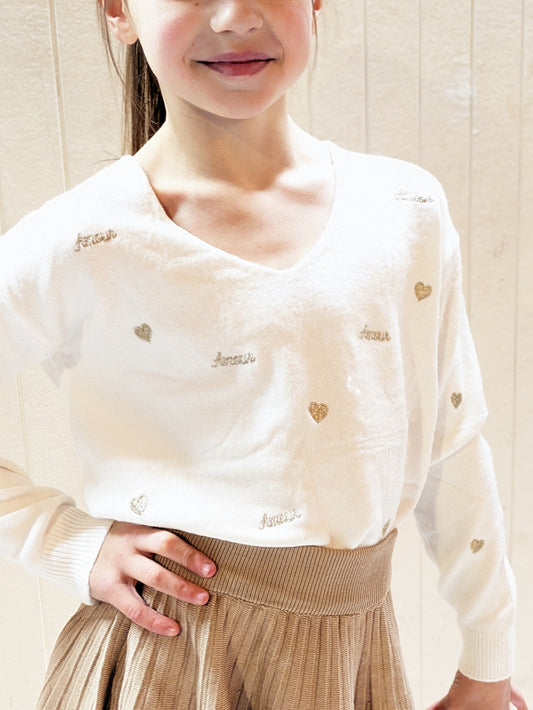 Pull amour/cœur gold